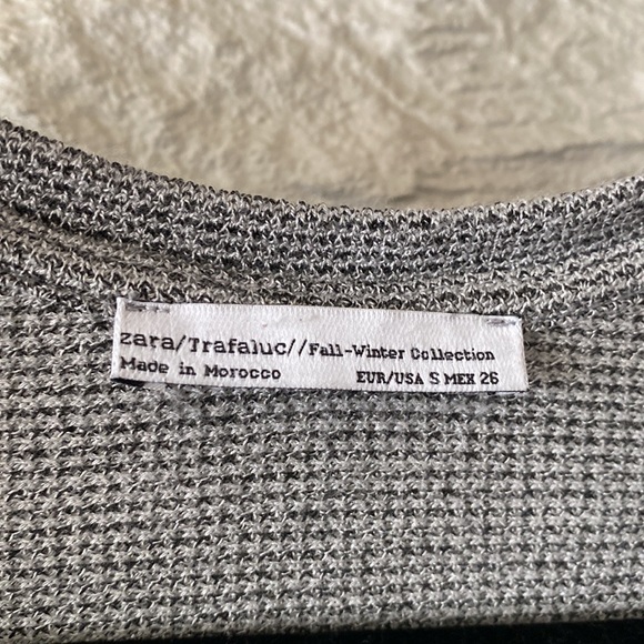 🩶Zara Long Sleeve Waffle Weave Top - Large - Picture 5 of 6